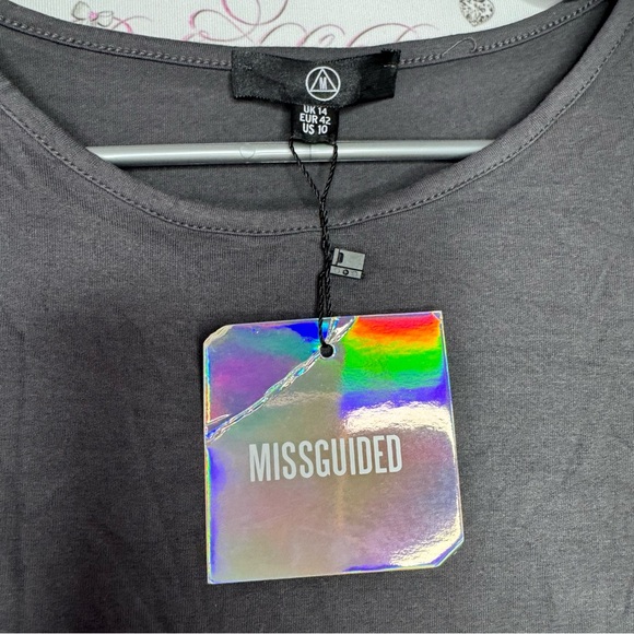 Missguided body suit long sleeve grey jersey brand new with tags snap button - Picture 9 of 9